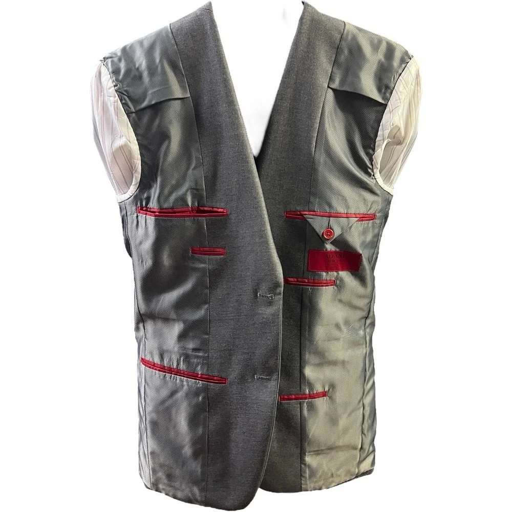 Alfani Sport Coat 38L‎ Grey Slim Fit Single Breasted Notch Lapel Stretch Modern